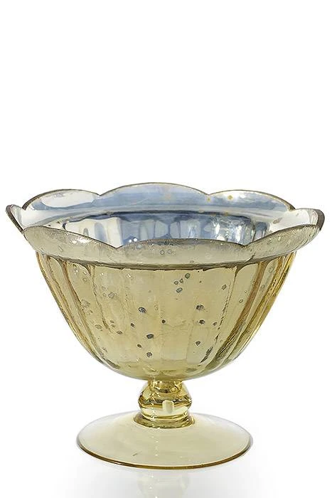 8" X 6.5" Carraway Compote Gold