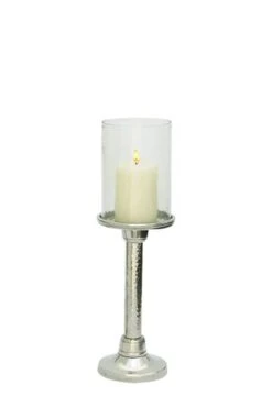 18"/ 20"/ 22" Halum Glass Candle Holder Silver
