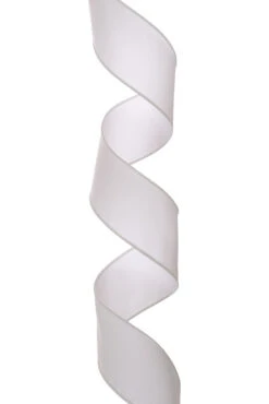 2.5" X 50Yds Wired Value Velvet Ribbon (White)