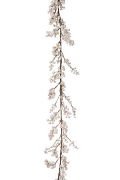 6Ft Pearl Berry Garland White
