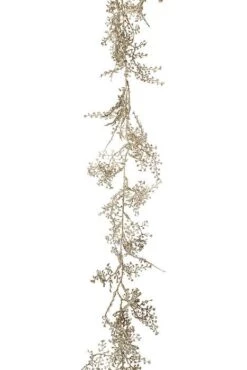 72" Diamond Glittered Maidenhair Garland Platinum