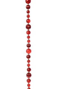 60" Mecury Ball Ornament Garland Red