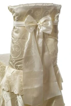 8" X 24" Chair Bow Ivory Pkg/10