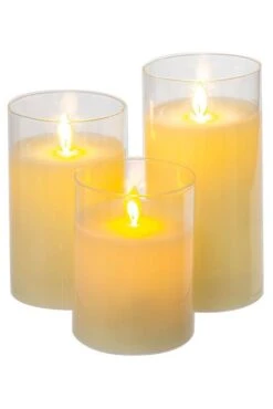 4/5/6" Remote Control Moving Flameless Led Pillar Candle Pkg/3