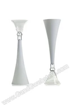 11" X 40" Clarinet Glass Vase White