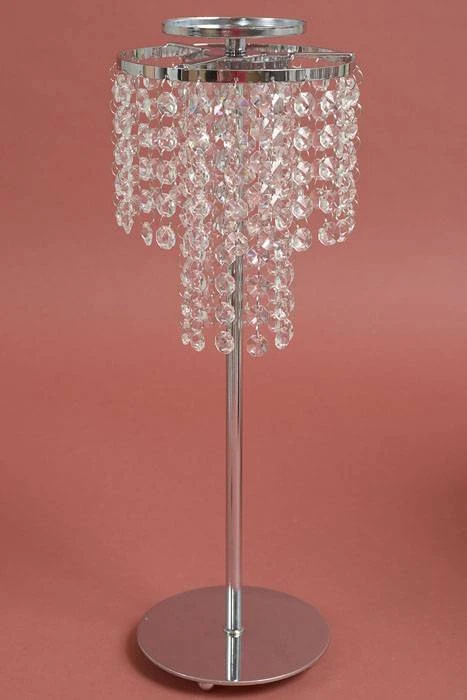 18" Crystal Drop Candle Holder Stand Clear/silver