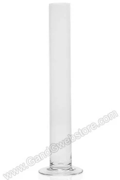 4" X 29.5" Cityscape Glass Cylinder Clear