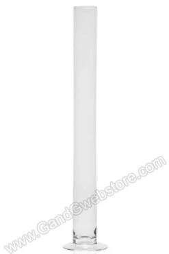 4" X 39.5" Cityscape Glass Cylinder Vase Clear