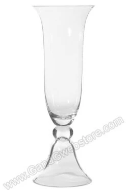 8.75" X 23.5" Glass Garnier Vase Clear