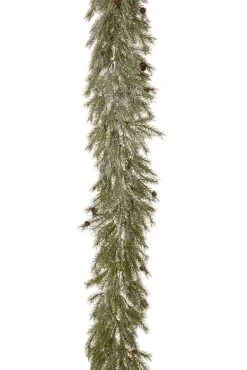 5Ft Pine Garland W/Iced Green
