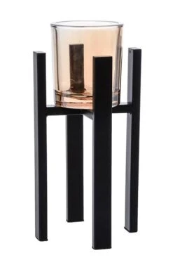 9.5" Metal Candle Holder W/glass
