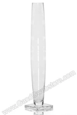 43" Glass Carnival Vase Clear