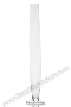 31" Glass Carnival Vase Clear