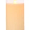 3" X 6" Glass Flame Less Pillar Candle Ivory
