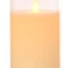 3" X 5" Glass Flame Less Pillar Candle Ivory