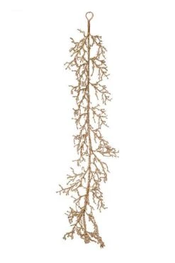 5ft Iced Twig Garland Gold
