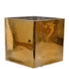 6" X 6" X 6" Square Glass Vase Mercury Gold