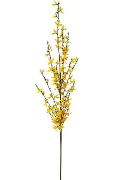 50" Silk Forsythia Spray Yellow