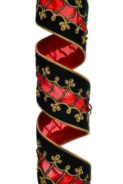 4" X 5Yds Nutcracker Vest Ribbon Red/Green/Gold
