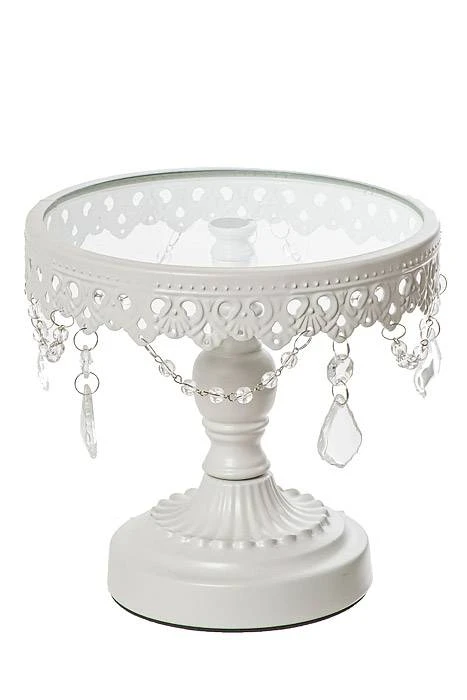 7" /9" /10.5" H Round Cake Stand W/crystal White