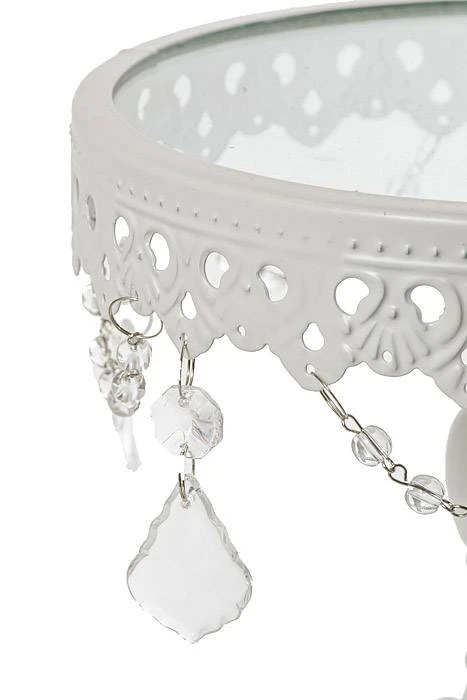 7" /9" /10.5" H Round Cake Stand W/crystal White - Image 2