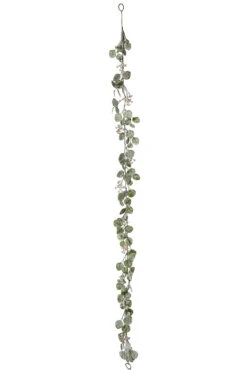70" Snowed Seed Eucalyptus Garland Green/White