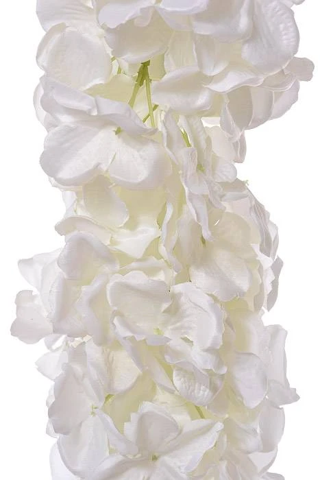 72" Silk Hanging Hydrangea Spray (White) - Image 2
