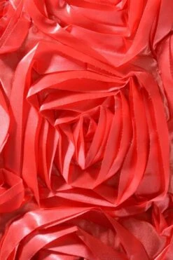85" X 85" Square Satin Rosette Overlay Coral