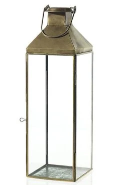 5.5" X 18" Founder Lantern (Clear/Brass)