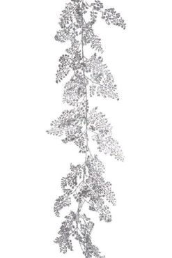 48" Glitter Sequin Maiden Hair Garland Silver