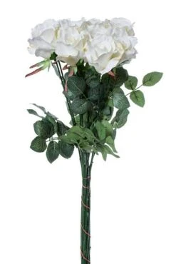 27" Rose Bud Spray Cream/white Pkg/12