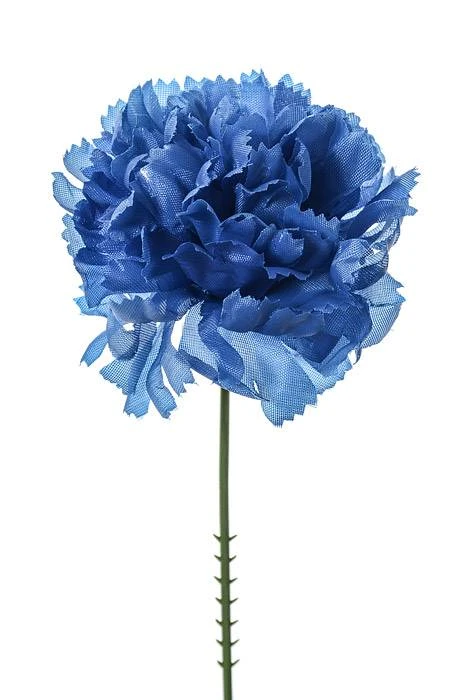 7" Silk Carnation Pick Royal Blue Pkg/100