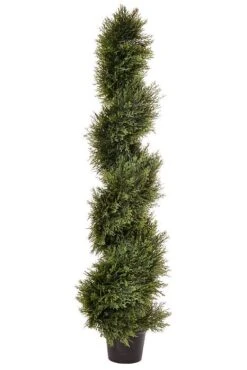 4Ft Spiral Cedar Topiary In A Pot Green