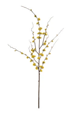 51" Silk Plum Blossom Branch Yellow