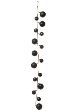 40" Mixed Plastic Ball Ornament Garland Black