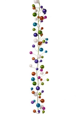 6Ft Shiny Balls Ornaments Garland Multi Color
