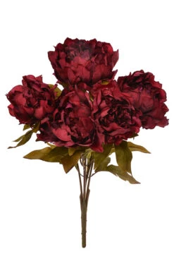 18" Silk Peony Bush Burgundy