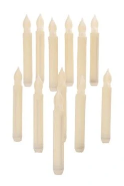 6.5" Led Flickering Taper Candle Ivory Pkg/12