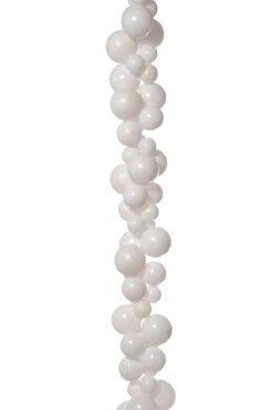 8Ft Shiny/Glitter Ball Garland (White)