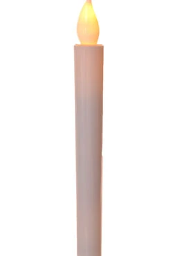 8.75" Led Flickering Taper Candle White Pkg/6