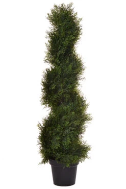 3Ft Spiral Cedar Topiary With Pot Green