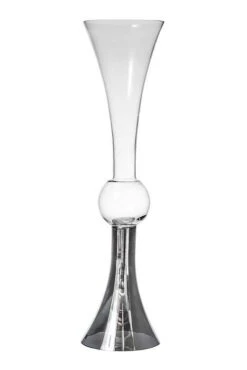24" Reversible Glass Vase Clear/silver