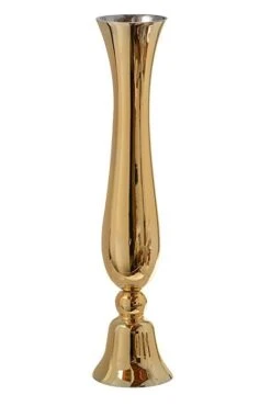 5.5" X 23.75" Reversible Glass Vase Gold