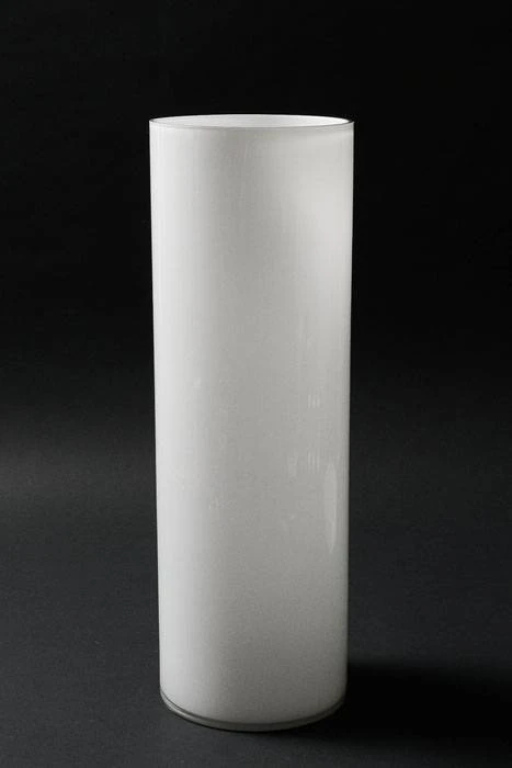 5.75" X 15.5" Glass Cylinder Vase White