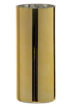 5" X 12" Cylinder Glas Vase Gold