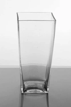 4" X 5" X 10" Tapered Square Glass Vase Clear
