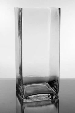 6" X 6" X 14" Square Glass Vase Clear