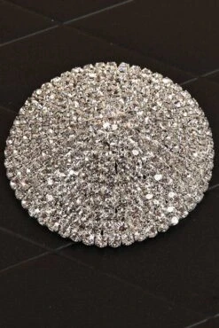 3.5" Ribbon Button Rhinestone