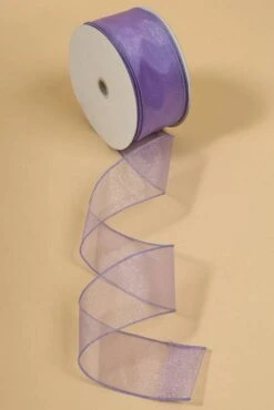 2.5" X 50yds Wired Sheer Spring Ribbon Lavender #40