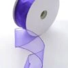 2.5" X 50yds Wired Sheer Spring Ribbon Purple #40